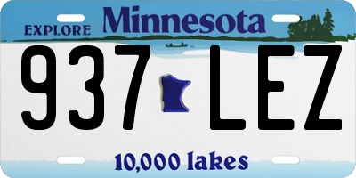 MN license plate 937LEZ