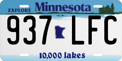 MN license plate 937LFC