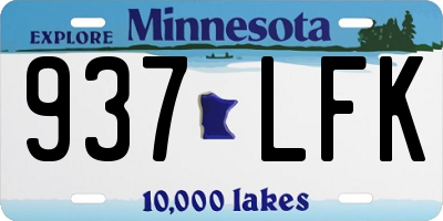 MN license plate 937LFK