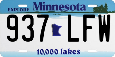 MN license plate 937LFW