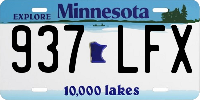 MN license plate 937LFX