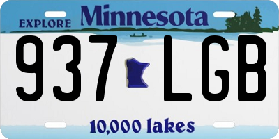 MN license plate 937LGB