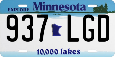 MN license plate 937LGD