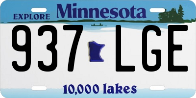 MN license plate 937LGE