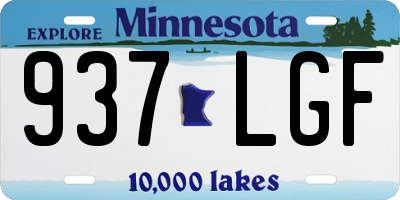 MN license plate 937LGF