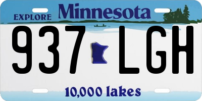 MN license plate 937LGH