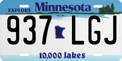 MN license plate 937LGJ
