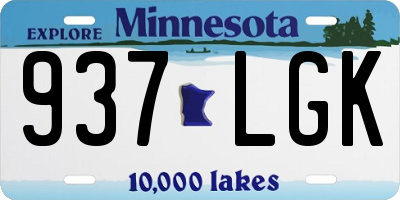 MN license plate 937LGK
