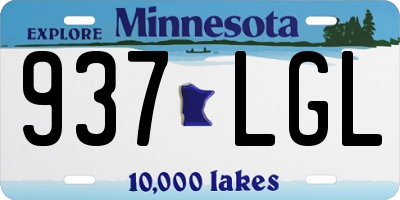 MN license plate 937LGL