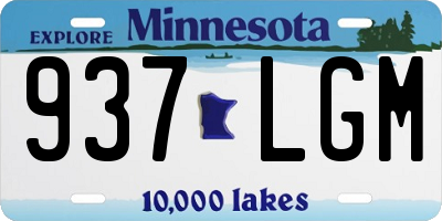 MN license plate 937LGM