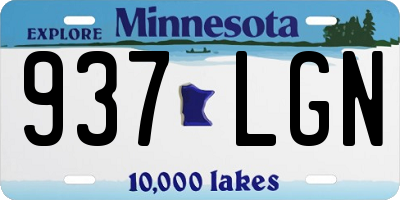MN license plate 937LGN