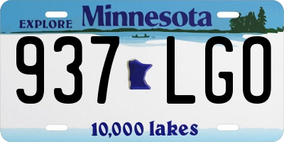 MN license plate 937LGO