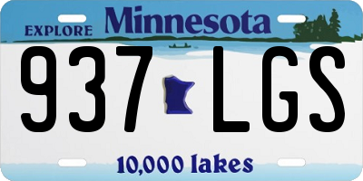 MN license plate 937LGS