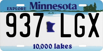 MN license plate 937LGX
