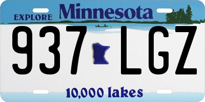 MN license plate 937LGZ