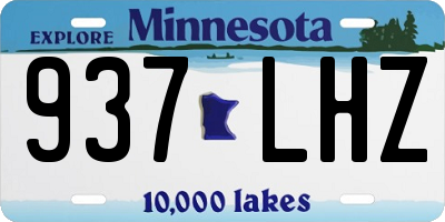 MN license plate 937LHZ