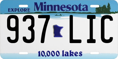 MN license plate 937LIC