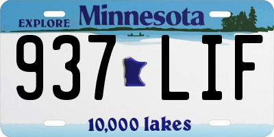MN license plate 937LIF