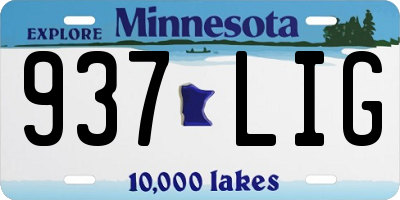 MN license plate 937LIG