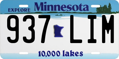 MN license plate 937LIM
