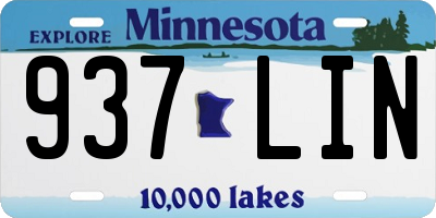 MN license plate 937LIN