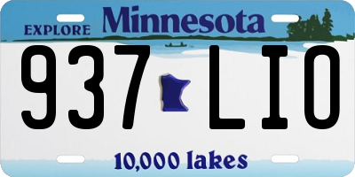 MN license plate 937LIO