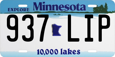 MN license plate 937LIP