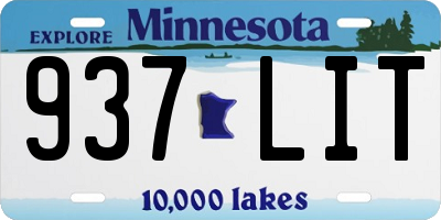 MN license plate 937LIT