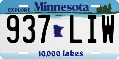 MN license plate 937LIW