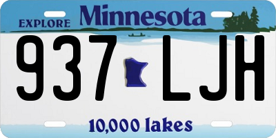 MN license plate 937LJH