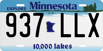 MN license plate 937LLX