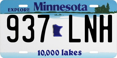 MN license plate 937LNH