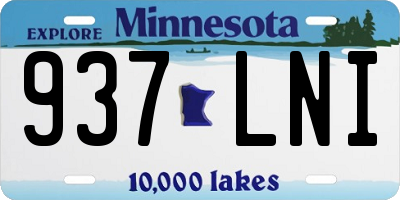 MN license plate 937LNI