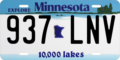 MN license plate 937LNV