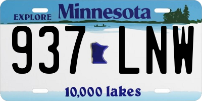 MN license plate 937LNW
