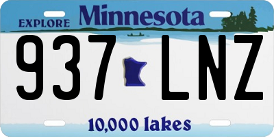 MN license plate 937LNZ