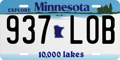 MN license plate 937LOB