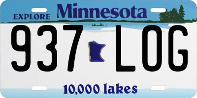 MN license plate 937LOG