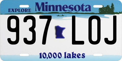 MN license plate 937LOJ