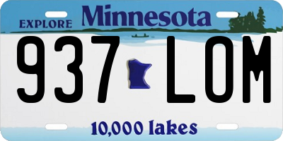 MN license plate 937LOM