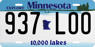 MN license plate 937LOO