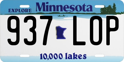 MN license plate 937LOP