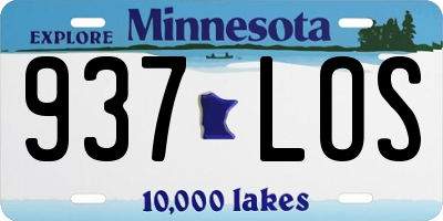 MN license plate 937LOS