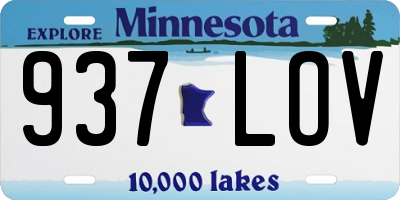 MN license plate 937LOV