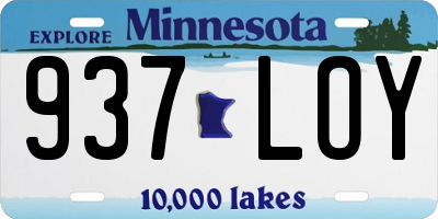 MN license plate 937LOY