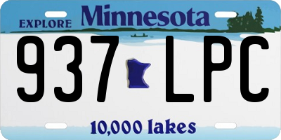 MN license plate 937LPC
