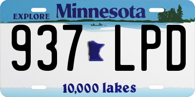 MN license plate 937LPD