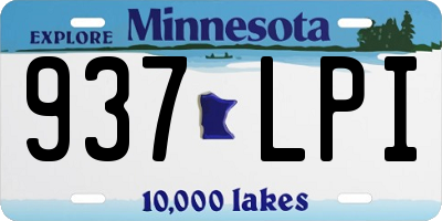 MN license plate 937LPI