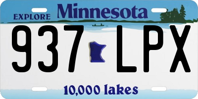MN license plate 937LPX