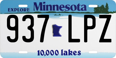 MN license plate 937LPZ